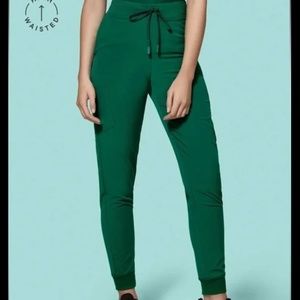 Mandala Scrubs High Waisted Joggers Hunter Green - XXS / Regular NWT